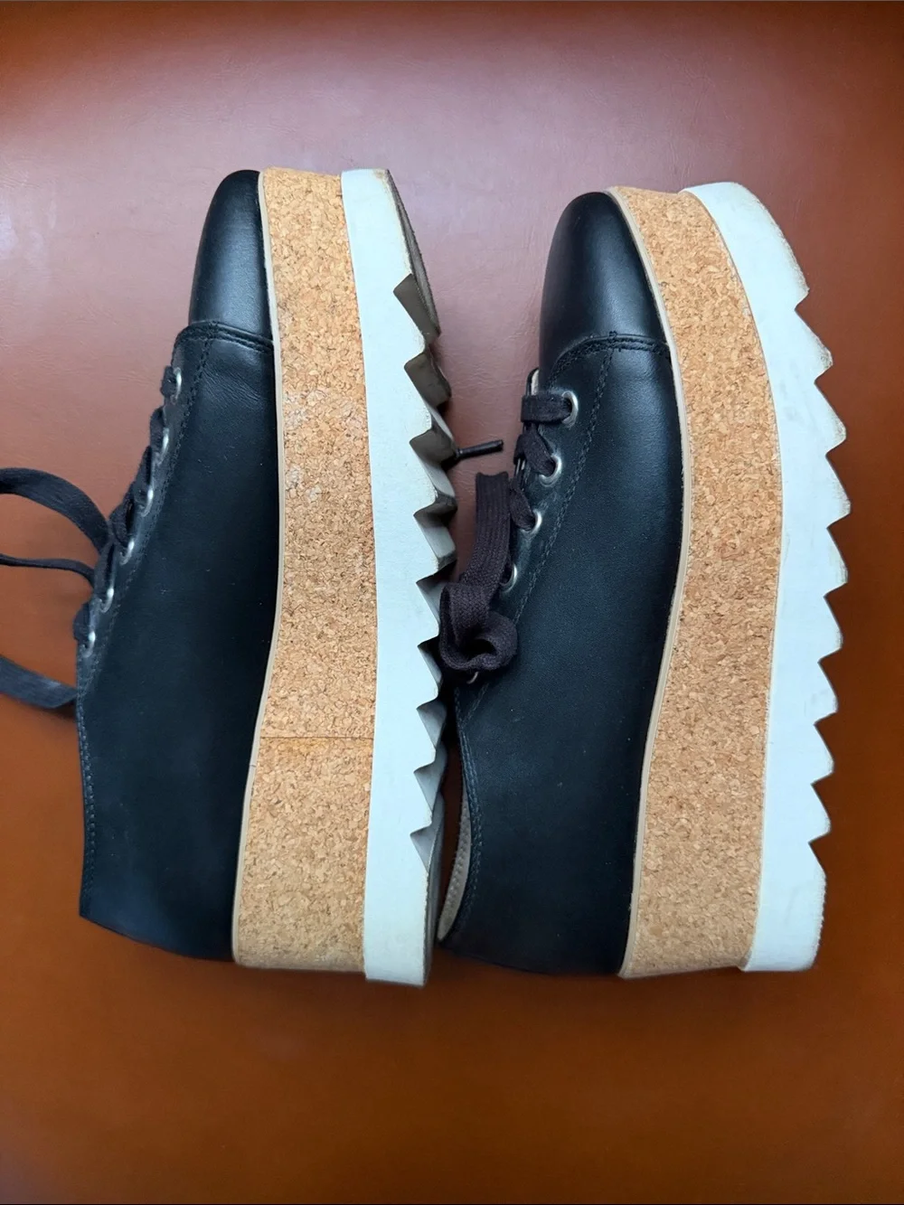 Steve Madden Korrie Platform Sneaker Black Leather - Women's 9